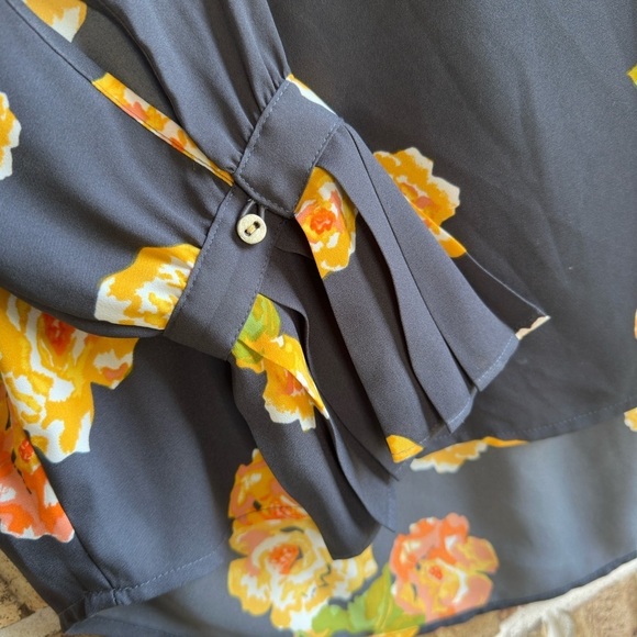 LOFT Blue Boxy Blouse with Cuffed 3/4 Sleeves - Picture 5 of 9